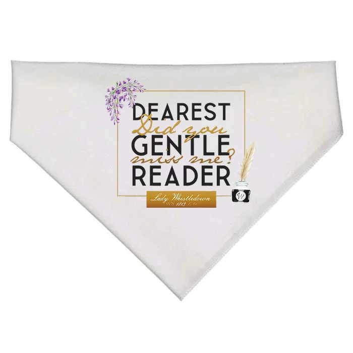 Lady Whistledown Dearest Gentle Reader Quote USA-Made Doggie Bandana