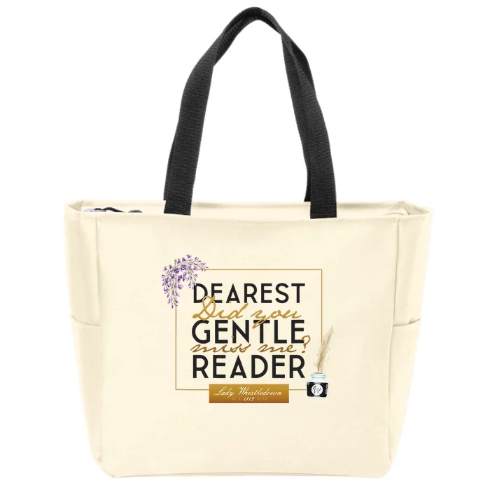 Lady Whistledown Dearest Gentle Reader Zip Tote Bag