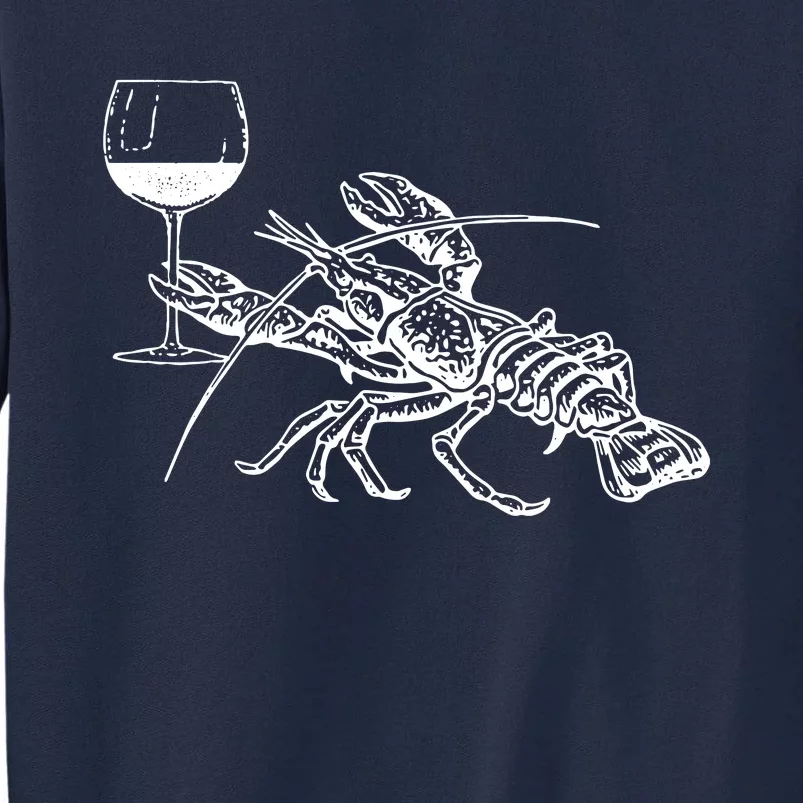 Lobster Wine Drinking Shirts Funny Beach Cruise Vacation Gift Tall Sweatshirt