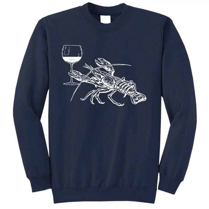 Lobster Wine Drinking Shirts Funny Beach Cruise Vacation Gift Tall Sweatshirt