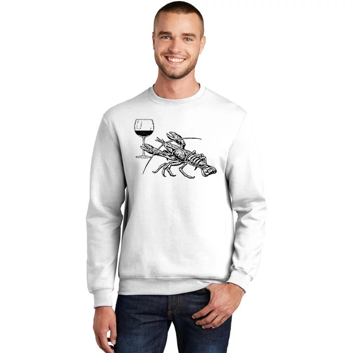 Lobster Wine Drinking Shirts Funny Beach Cruise Vacation Gift Sweatshirt