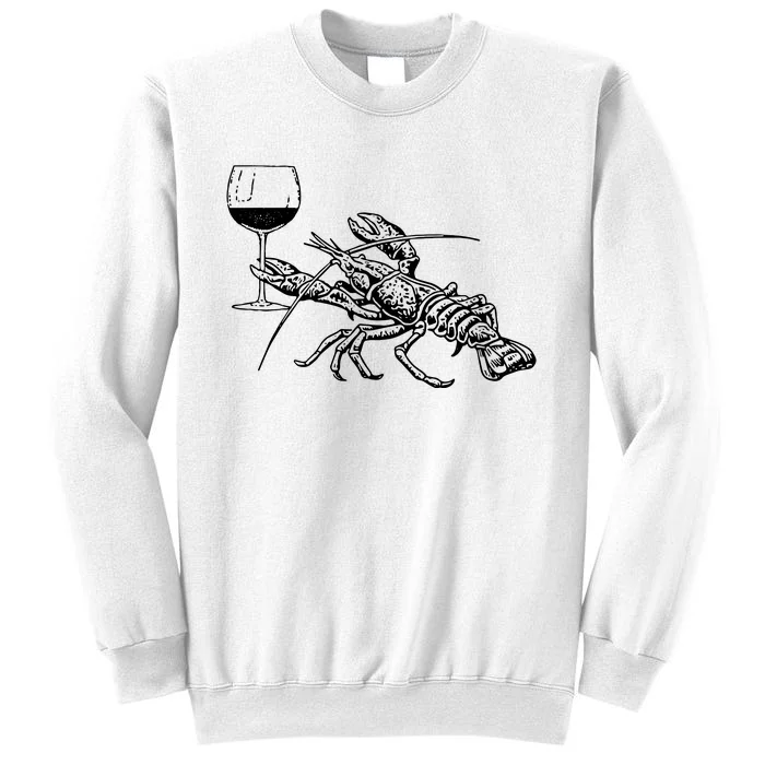 Lobster Wine Drinking Shirts Funny Beach Cruise Vacation Gift Sweatshirt