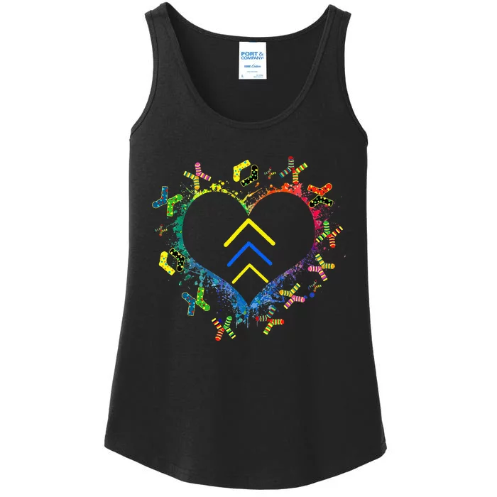 Love World Down Syndrome Awareness Day Love 3 Arrows Socks Ladies Essential Tank