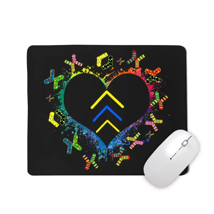 Love World Down Syndrome Awareness Day Love 3 Arrows Socks Mousepad