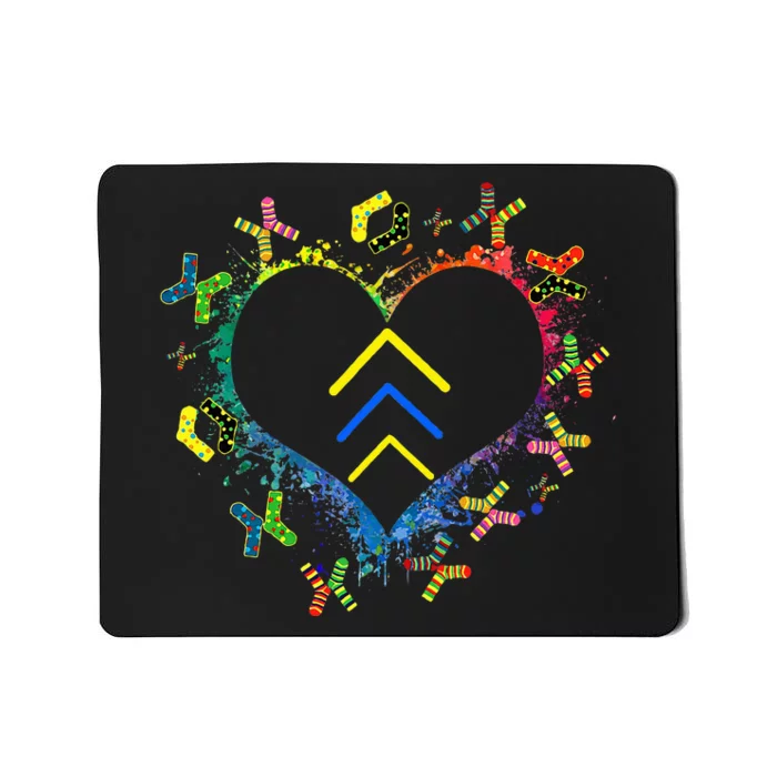 Love World Down Syndrome Awareness Day Love 3 Arrows Socks Mousepad