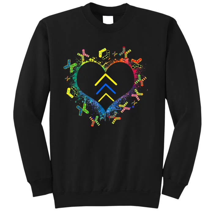 Love World Down Syndrome Awareness Day Love 3 Arrows Socks Tall Sweatshirt