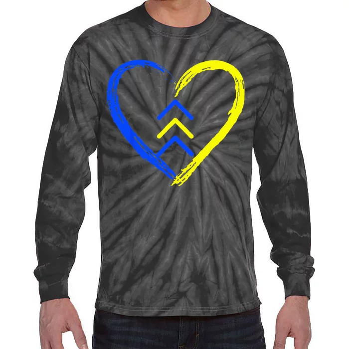 Love World Down Syndrome Awareness Day Love 3 Arrows Tie-Dye Long Sleeve Shirt