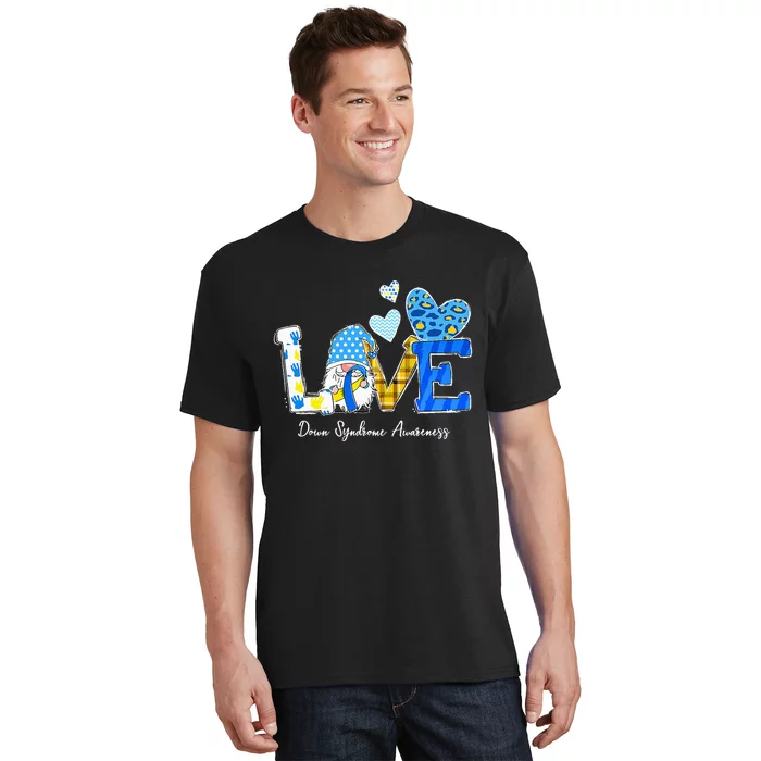 LOVE World Down Syndrome Day Awareness Leopard Gnome Ribbon T-Shirt