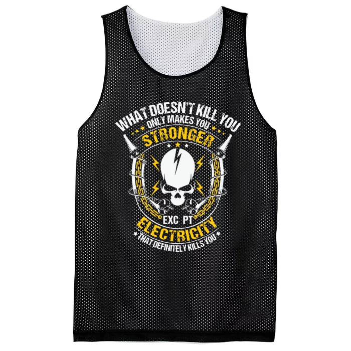 Lineman What Doesnt Kill You Electricity Electrician Mesh Reversible Basketball Jersey Tank