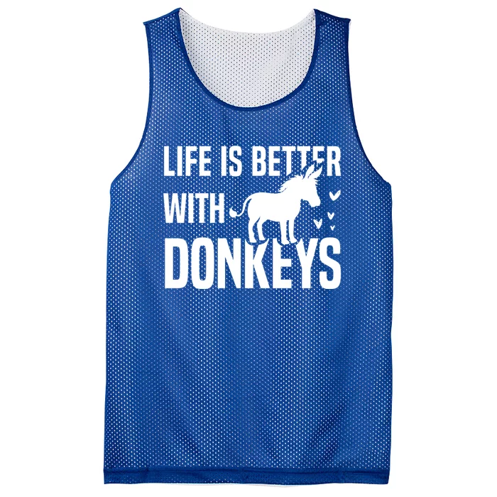 Life With Donkeys Funny Mule Farm Animal Gift Mesh Reversible Basketball Jersey Tank