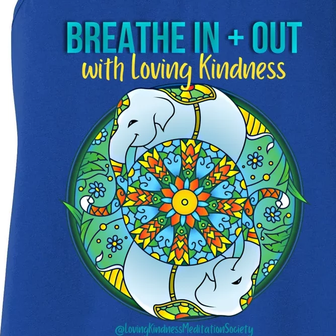 Lucky White Elephant Love Dala Loving Kindness Meditation Gift Women's Racerback Tank