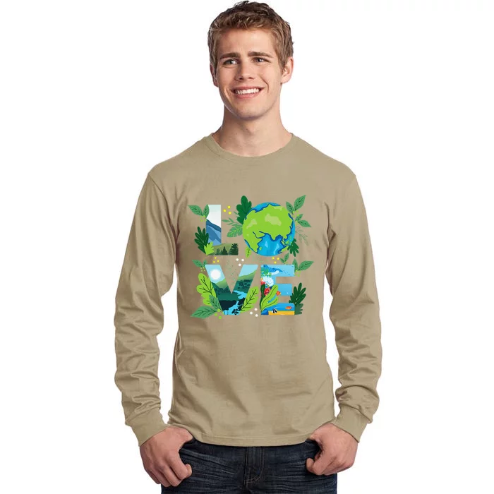 Love World Environmental Protection Earth Day Climate Tall Long Sleeve T-Shirt