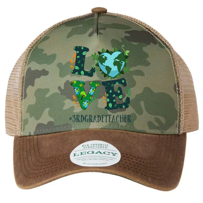 Love World Earth Day Planet Anniversary 3rd Grade Teacher Legacy Tie Dye Trucker Hat