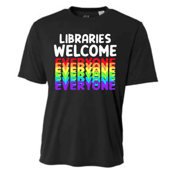 Libraries Welcome Everyone Equality Pride Cooling Performance Crew T-Shirt