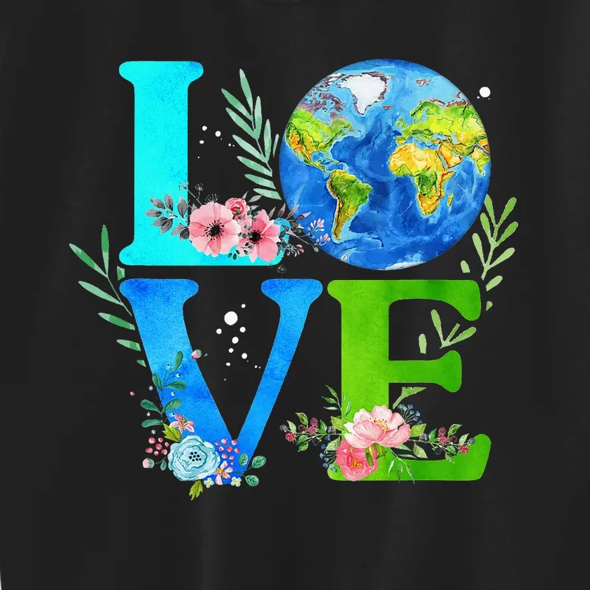 Love World Earth Day 2024 Environmental Kids Sweatshirt