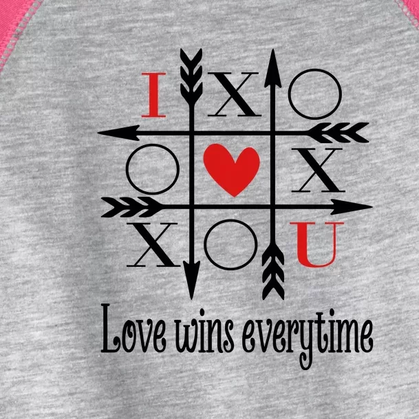 Love Wins Everytime Valentine's Day Gift Toddler Fine Jersey T-Shirt