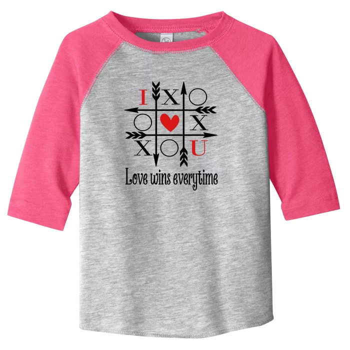 Love Wins Everytime Valentine's Day Gift Toddler Fine Jersey T-Shirt