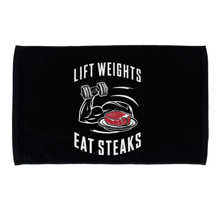 Lift Weights Eat Steaks Microfiber Hand Towel