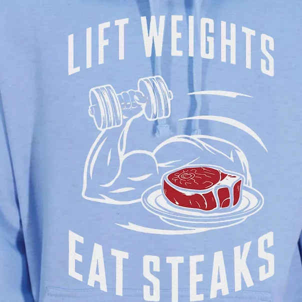 Lift Weights Eat Steaks Unisex Surf Hoodie