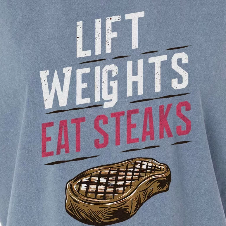 Lift Weights Eat Steaks Garment-Dyed Women's Muscle Tee