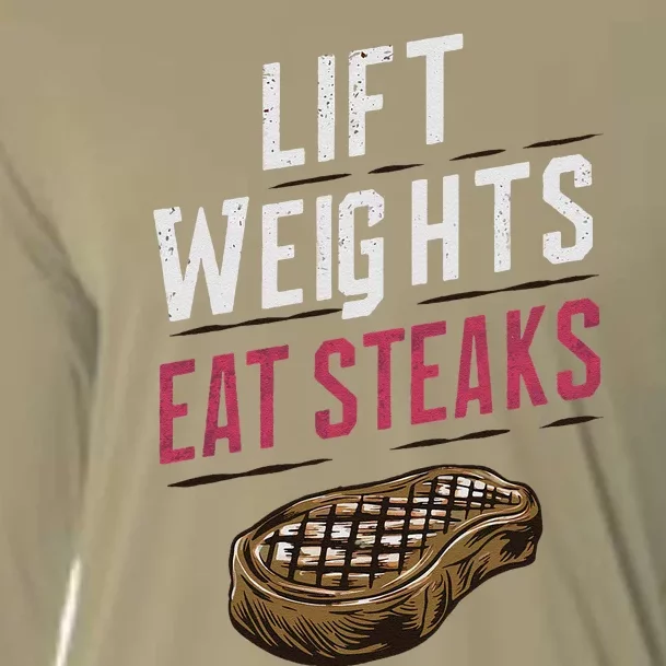 Lift Weights Eat Steaks Cooling Performance Long Sleeve Crew