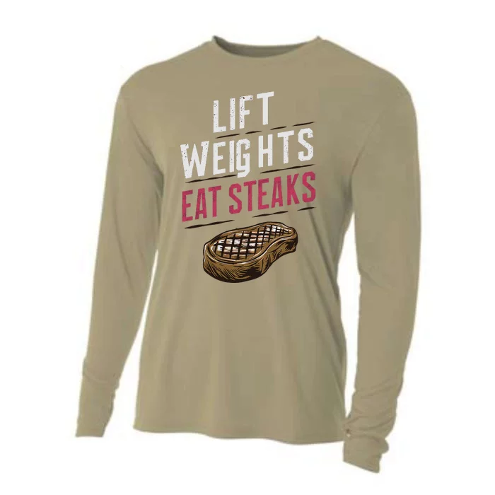 Lift Weights Eat Steaks Cooling Performance Long Sleeve Crew