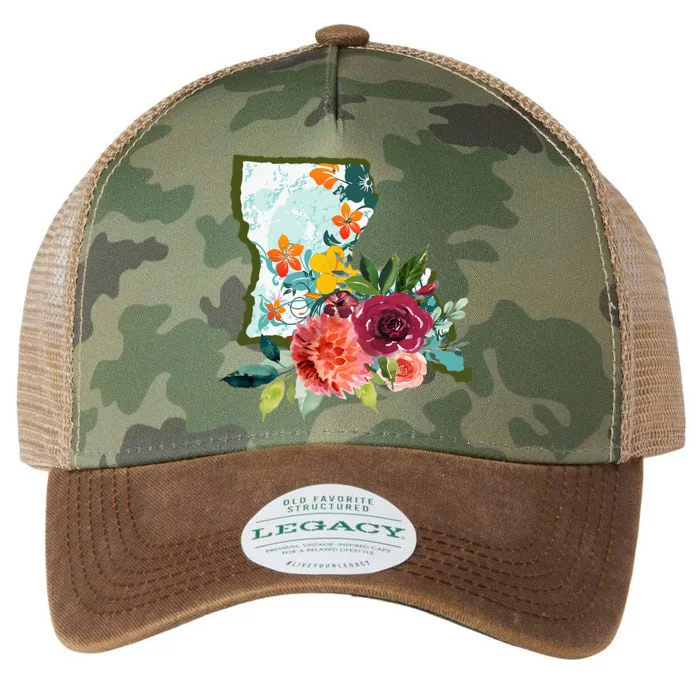 Louisiana Watercolor Flower Legacy Tie Dye Trucker Hat