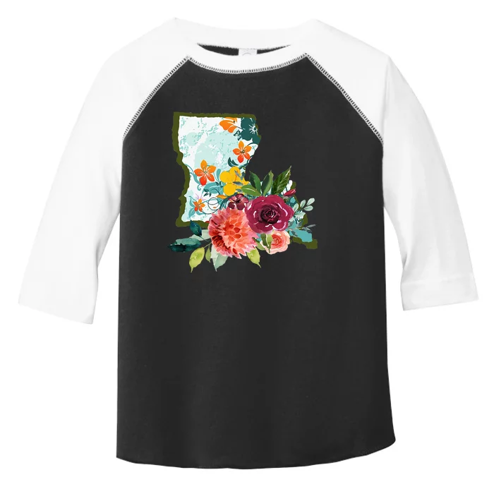 Louisiana Watercolor Flower Toddler Fine Jersey T-Shirt