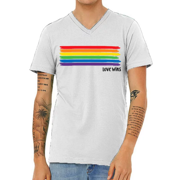 Love Wins Funny V-Neck T-Shirt