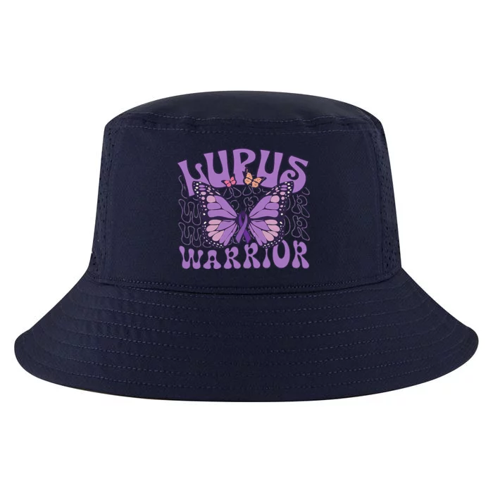 Lupus Warrior Fighter Purple Butterflies Support Flower Cool Comfort Performance Bucket Hat