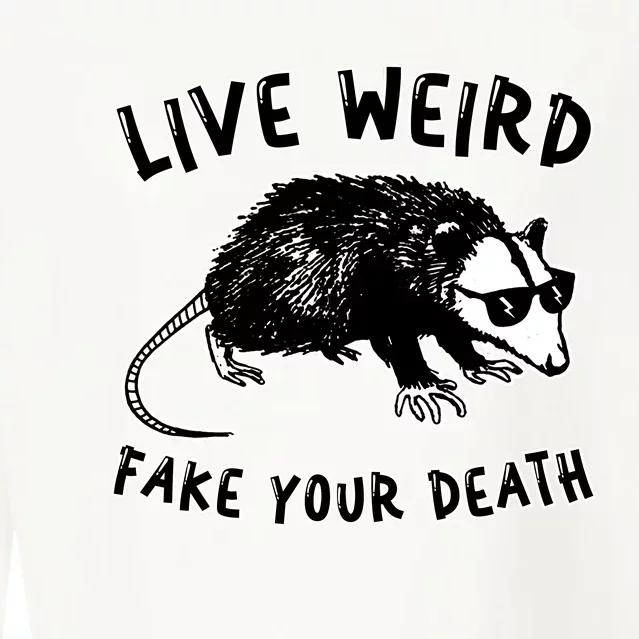 Live Weird Funny Retro Possum Animal Opossum Cute Cropped Pullover Crew