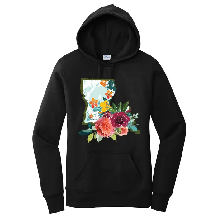 Louisiana Watercolor Flower Women's Pullover Hoodie