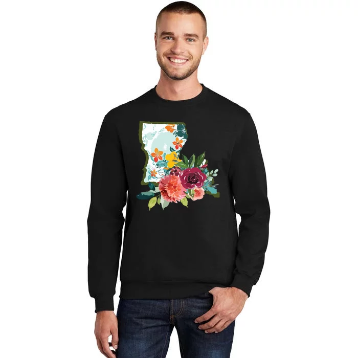 Louisiana Watercolor Flower Tall Sweatshirt