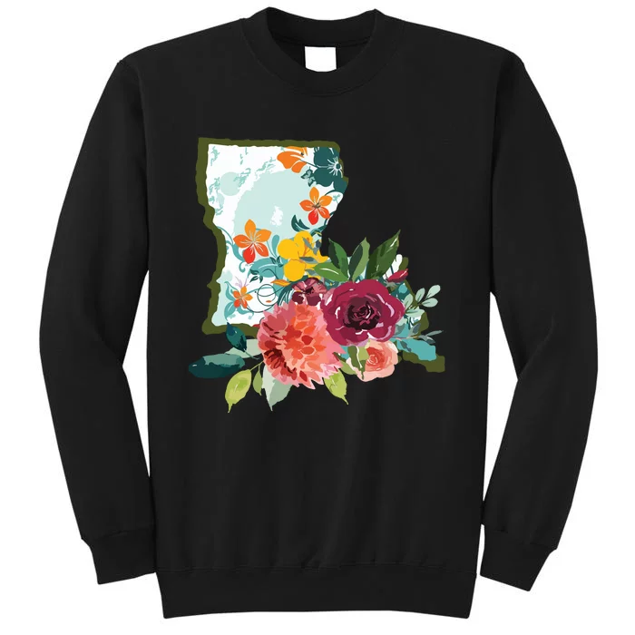 Louisiana Watercolor Flower Tall Sweatshirt