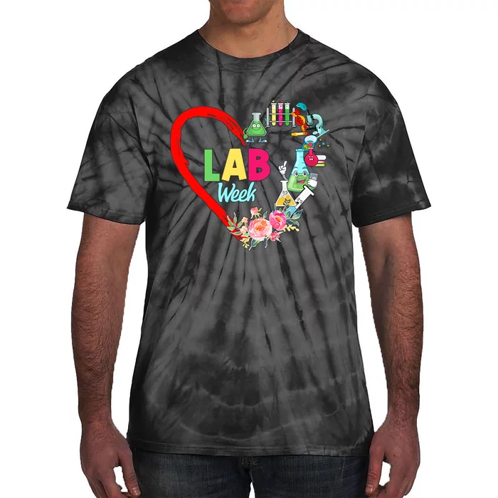 Lab Week Floral Lab Tech Medical Laboratory Hospital Office Lab Week Tie-Dye T-Shirt