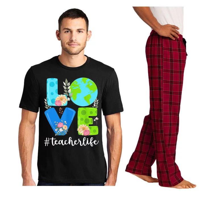 Love World Floral Earth Day Anniversary Teacher Life Pajama Set