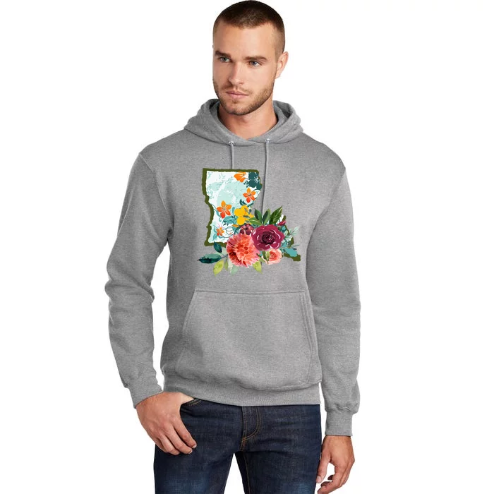 Louisiana Watercolor Flower Tall Hoodie