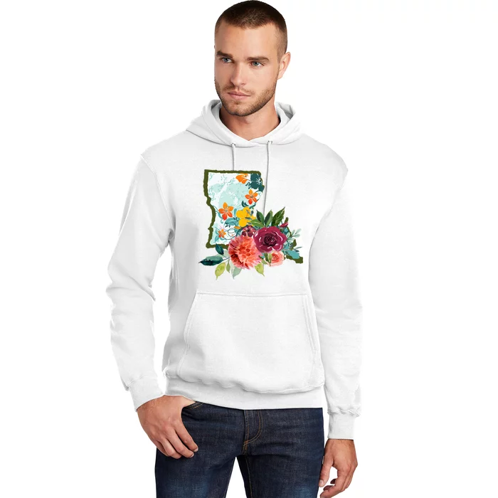 Louisiana Watercolor Flower Hoodie