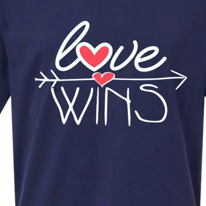 Love Wins Gift Surprise For Your Friend Cool Gift Sueded Cloud Jersey T-Shirt