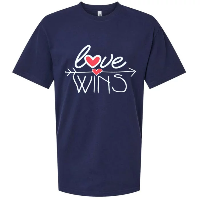 Love Wins Gift Surprise For Your Friend Cool Gift Sueded Cloud Jersey T-Shirt