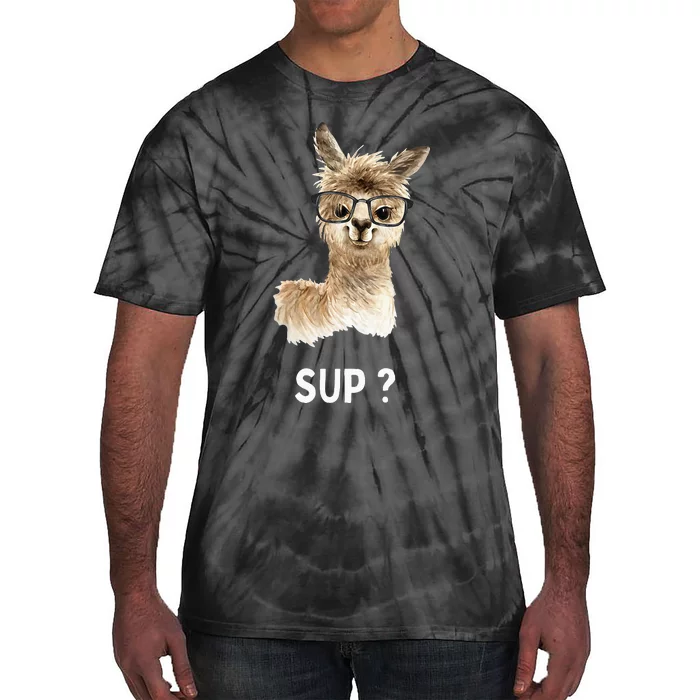 Llama With Glasses Funny Saying Alpaca Tie-Dye T-Shirt