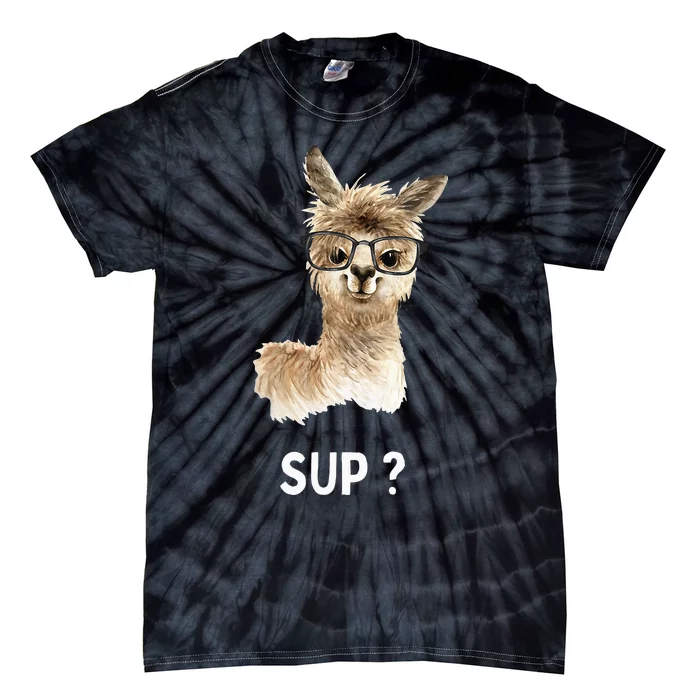 Llama With Glasses Funny Saying Alpaca Tie-Dye T-Shirt