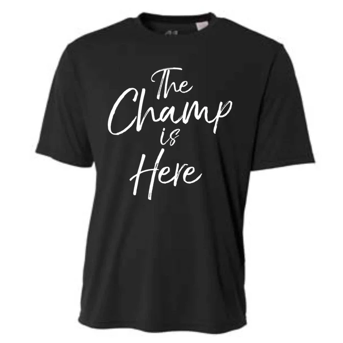 League Winner Gift Fantasy Football Winner The Champ Is Here Gift Cooling Performance Crew T-Shirt