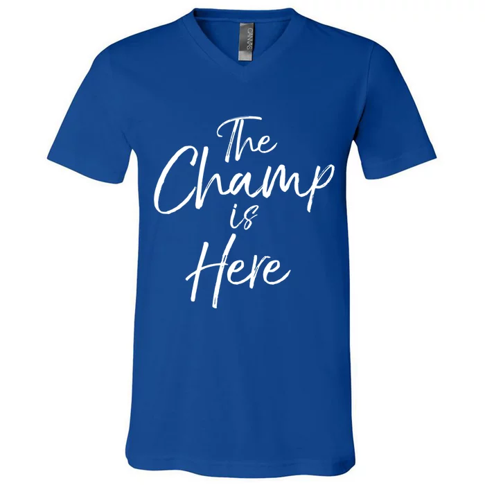 League Winner Gift Fantasy Football Winner The Champ Is Here Gift V-Neck T-Shirt