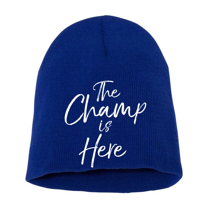 League Winner Gift Fantasy Football Winner The Champ Is Here Gift Short Acrylic Beanie