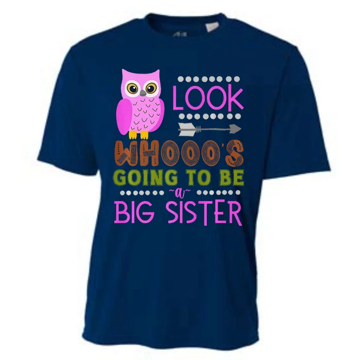 Look WhoS Going To Be A Big Sister Owl Baby Announcement Premium Cooling Performance Crew T-Shirt