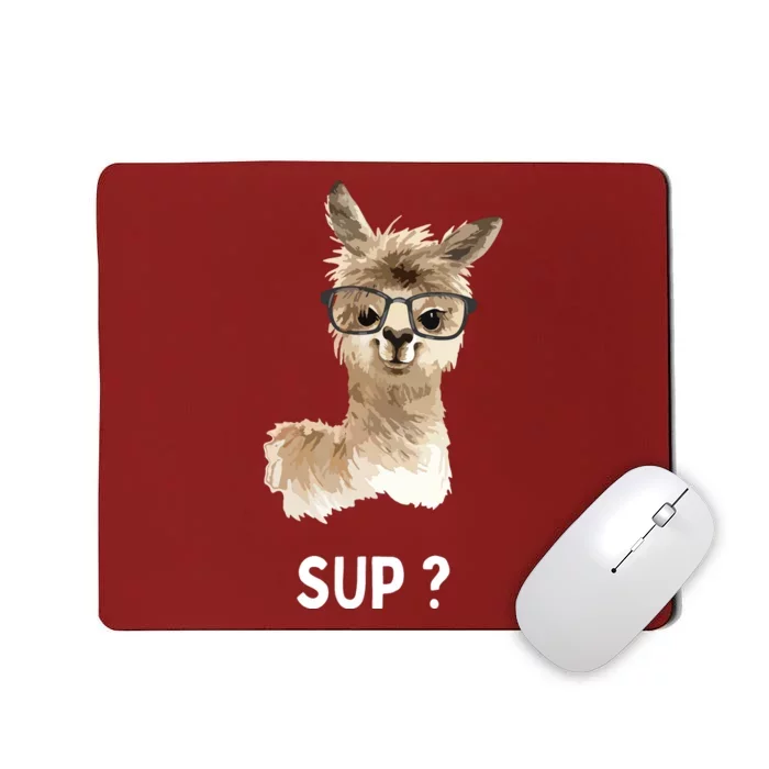 Llama With Glasses Funny Saying Alpaca Mousepad