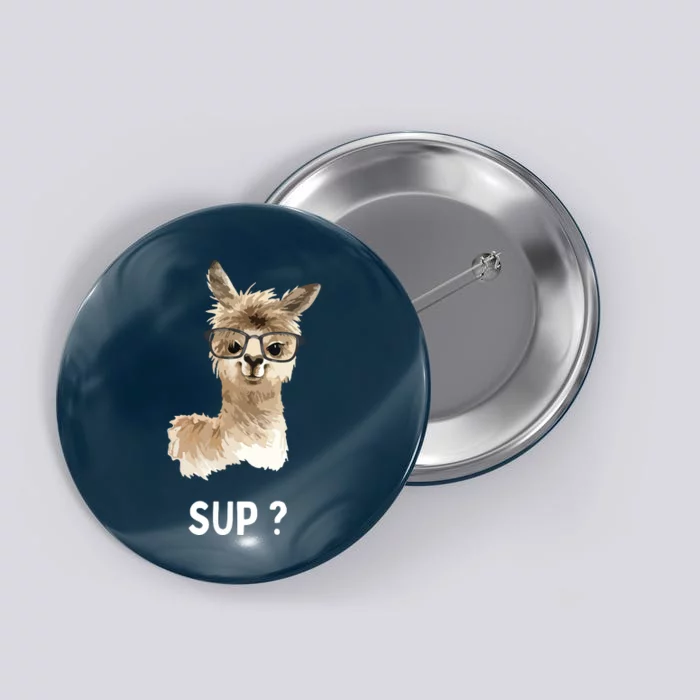 Llama With Glasses Funny Saying Alpaca Button