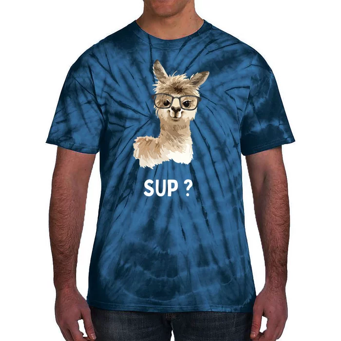 Llama With Glasses Funny Saying Alpaca Tie-Dye T-Shirt