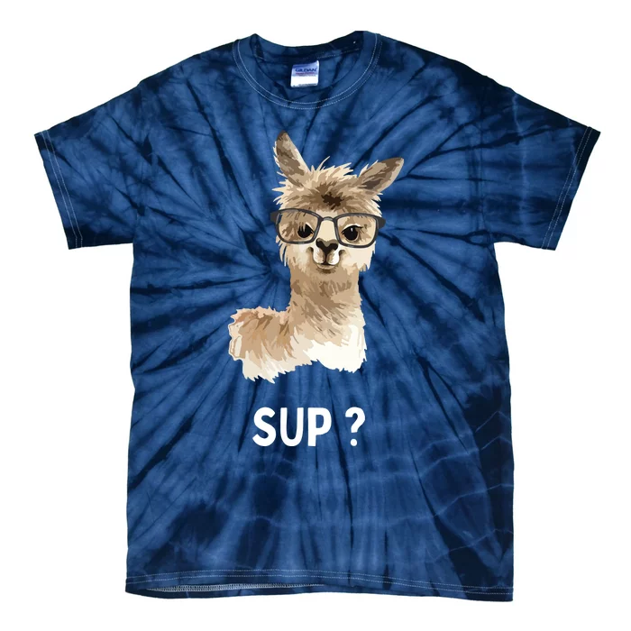 Llama With Glasses Funny Saying Alpaca Tie-Dye T-Shirt